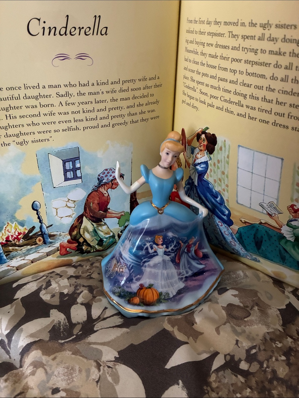 Disney Cinderella Porcelain Figurine in Blue and Gold